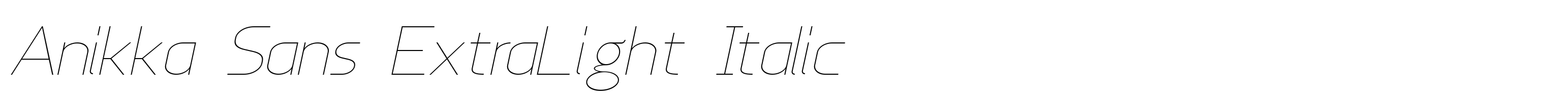 Anikka Sans ExtraLight Italic